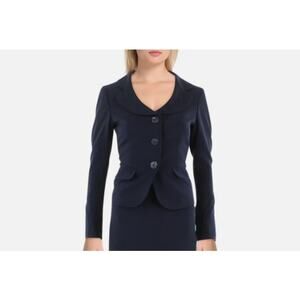 LE SUIT Women Suit Jacket 22W Midnight Blue Three Button Notch Collar Blazer NWT